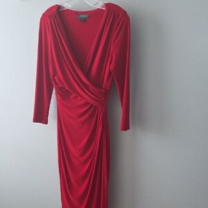 Lauren Ralph Lauren Scarlet Long Sleeve Dress